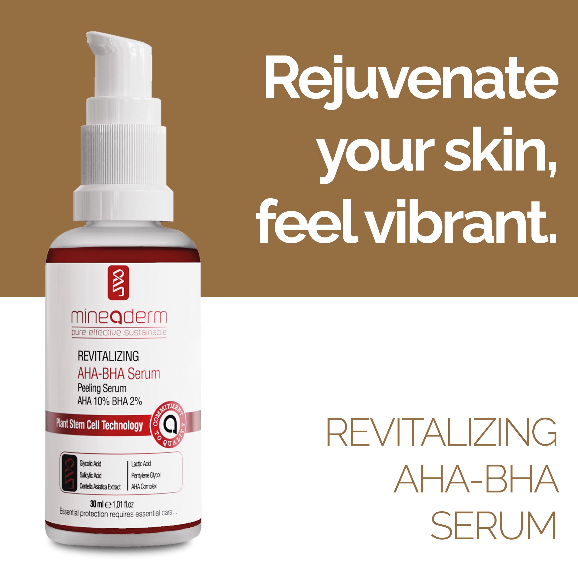Revitalizing AHA BHA Face Serum – Exfoliating & Pore Refining, Hydrating Serum for Smooth, Radiant Skin (1 oz)