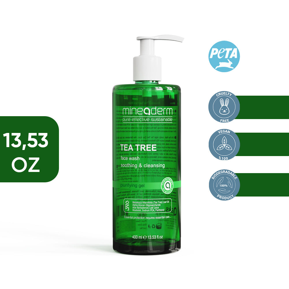 Tea Tree Face and Body Wash – Gentle Daily Cleanser with Aloe Vera, Panthenol & Bisabolol – For Acne-Prone & Oily Skin – Balances Sebum – Refreshing & Non-Drying Formula