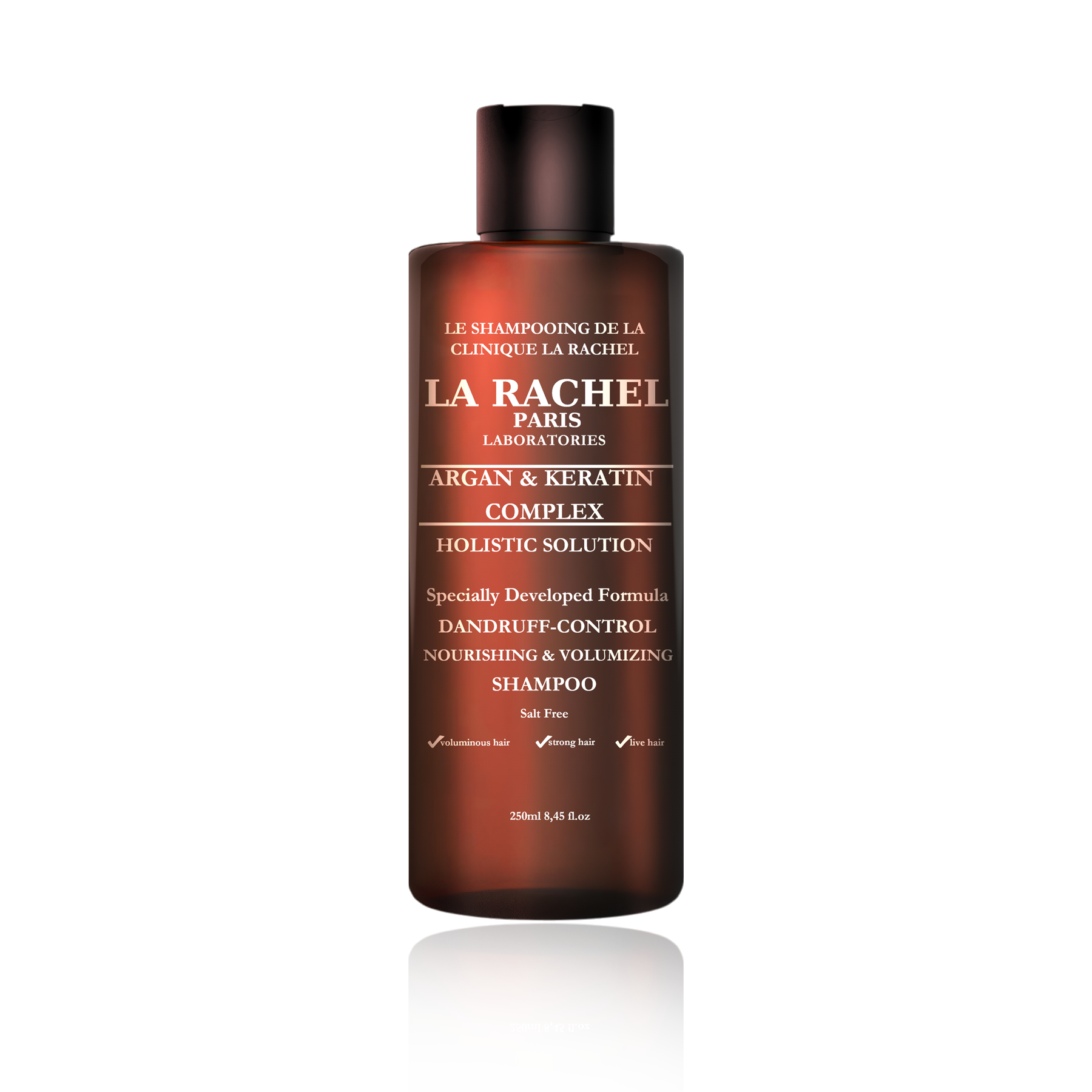 Anti-Dandruff Shampoo with Argan Oil and Keratin | Safe for Dry, Damaged & Color-Treated Hairs | Salt-Free Nourishing Formula for Strength and Shine | Volumizing Shampoo by La Rachel Paris