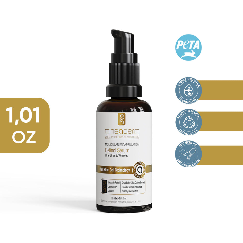 Molecular Encapsulation Retinol Serum – Anti-Aging Face Serum with Encapsulated Retinol, Hyaluronic Acid, Ceramides, Vitamin C & Plant Stem Cells – Deep Hydration & Radiance