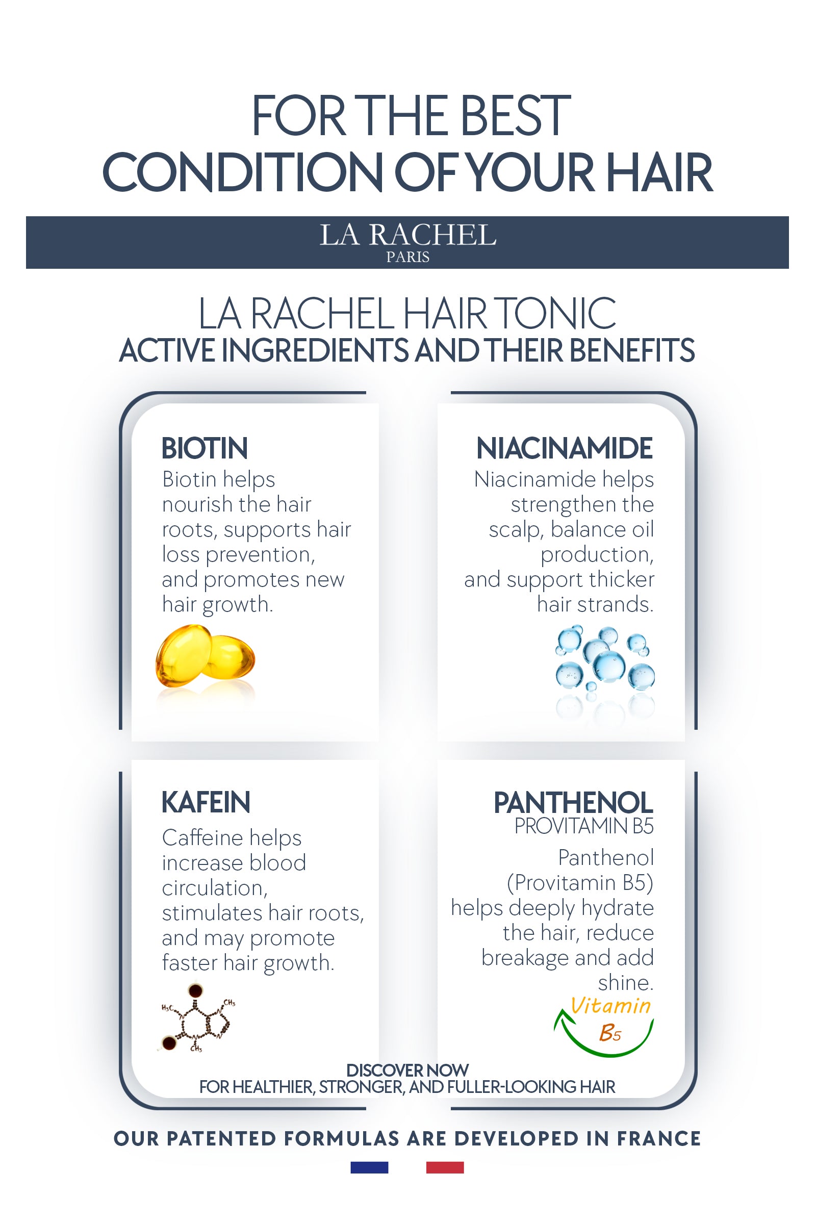 Anti-Hair Loss Tonic with Biotin, Panthenol & Caffeine | Hair Growth Treatment for Men and Women | Scientifically Proven Formula to Strengthen and Revitalize Thinning Hair by La Rachel Paris