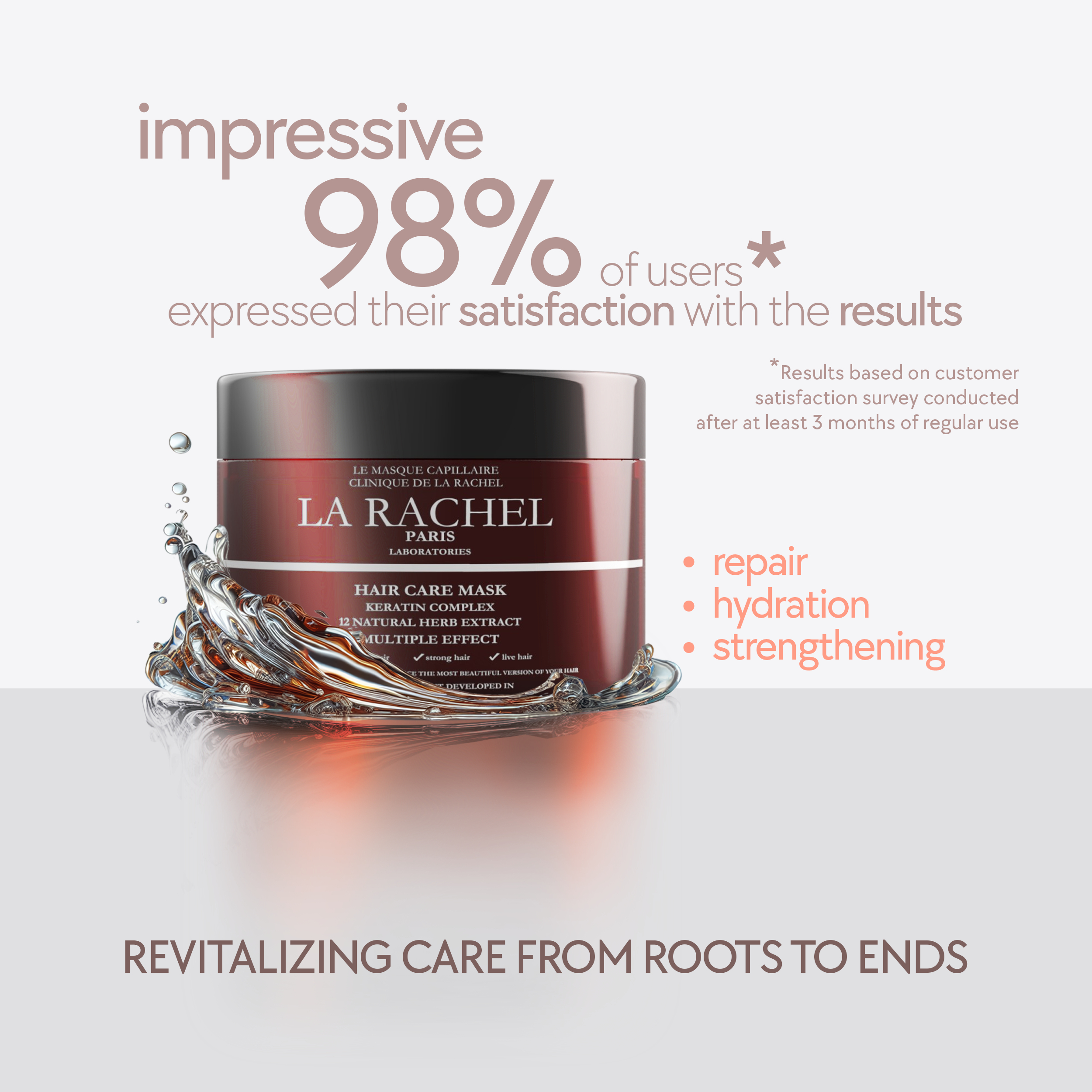 Hair Care Mask | 1 Formula, 4 Benefits: Nourishes, Strengthens, Hydrates & Protects | Restores Shine & Softness | Deep Conditioning Treatment for Dry, Damaged, and Frizzy Hair Paris
