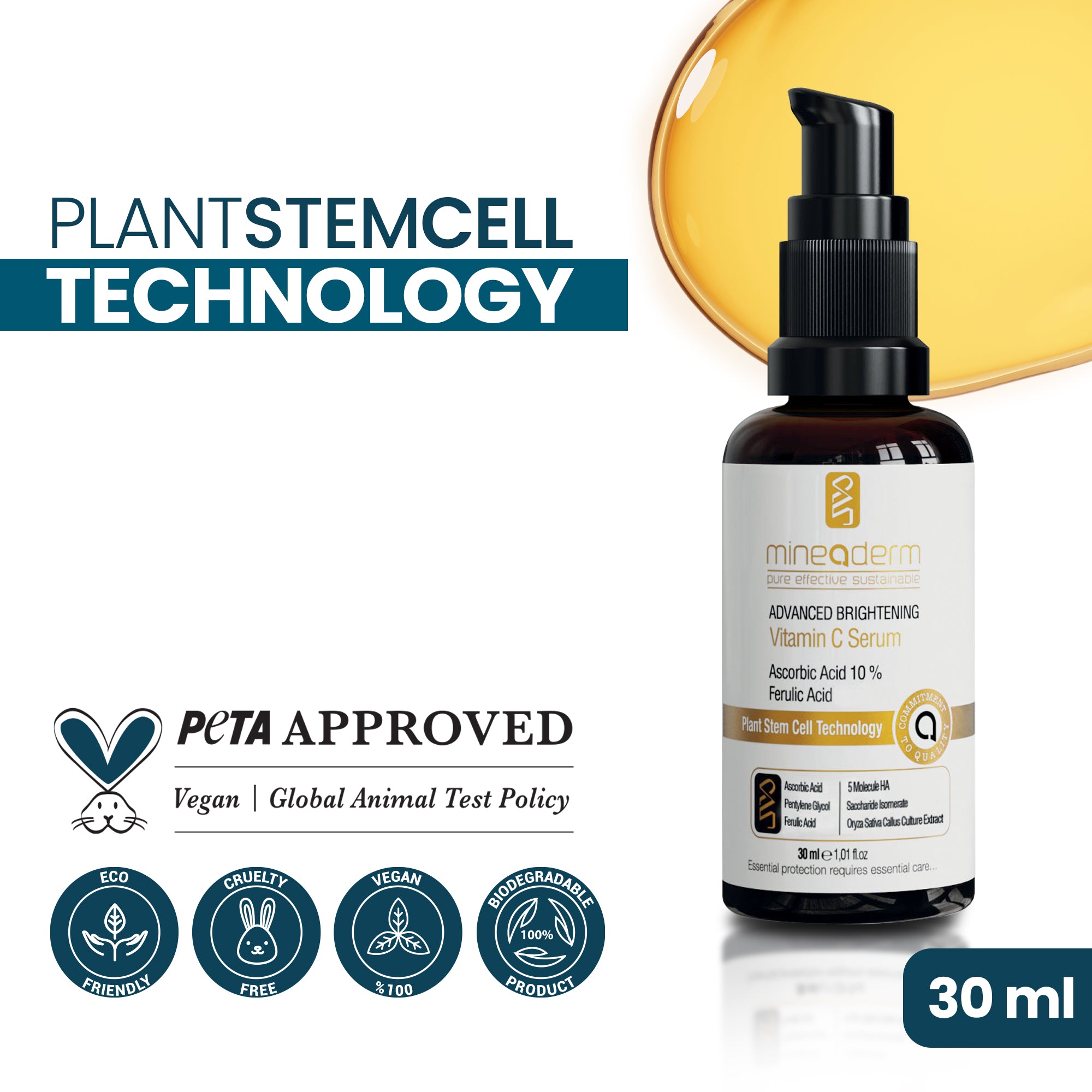 Advanced Brightening Vitamin C Serum – 10% Pure Ascorbic Acid for Radiant, Even Skin Tone