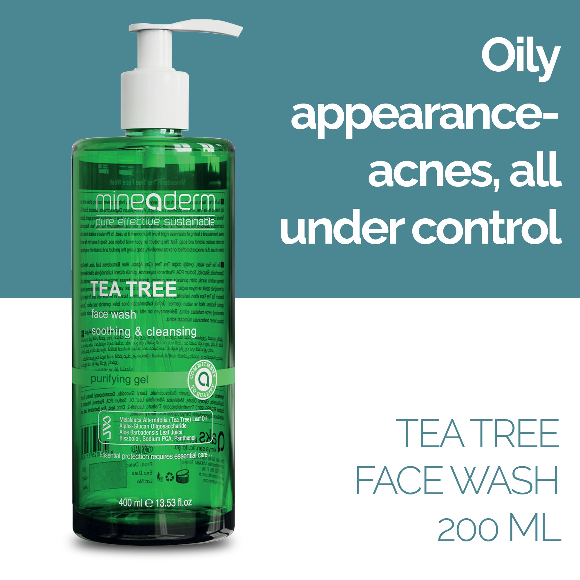 Tea Tree Face and Body Wash – Gentle Daily Cleanser with Aloe Vera, Panthenol & Bisabolol – For Acne-Prone & Oily Skin – Balances Sebum – Refreshing & Non-Drying Formula
