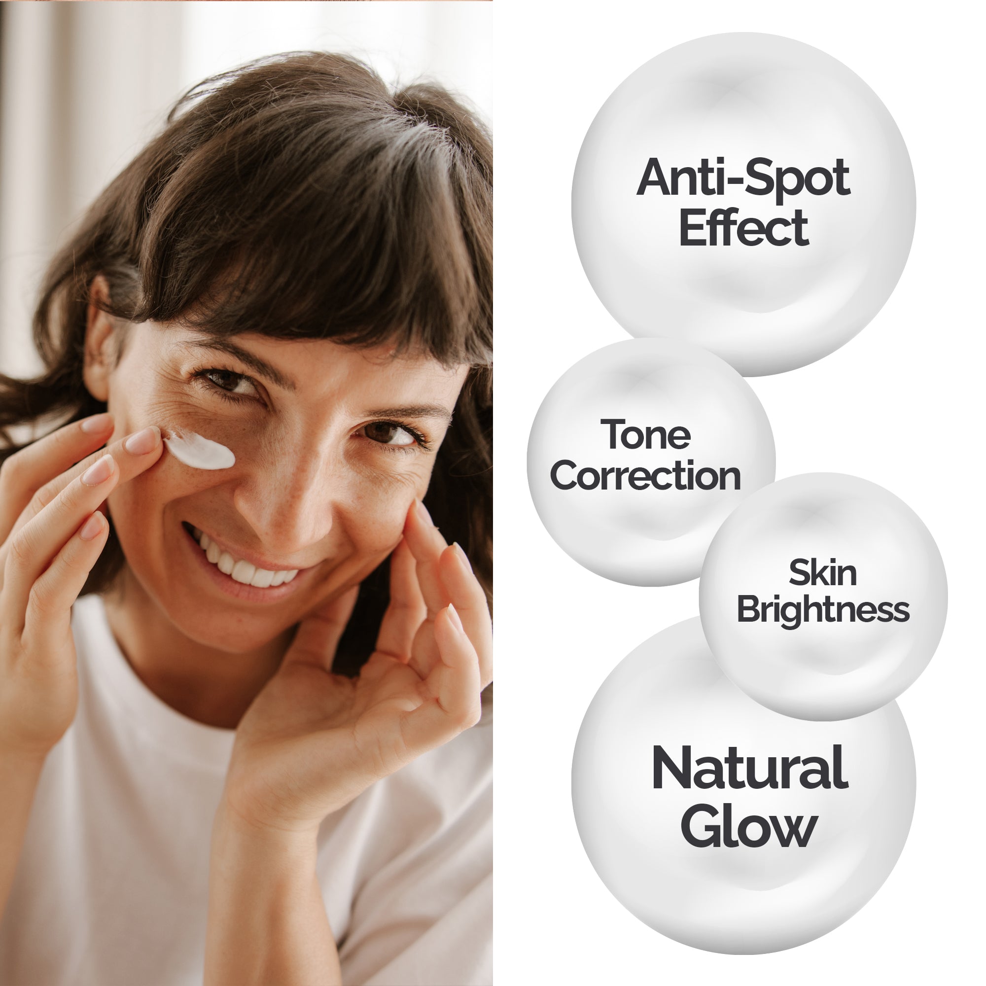 Phyto-White Skin Tone Corrective Cream with Vitamin C, Niacinamide & Botanical Extracts – Dark Spot Corrector for Uneven Tone – Hydrating, Brightening, Plant Stem Cell Technology