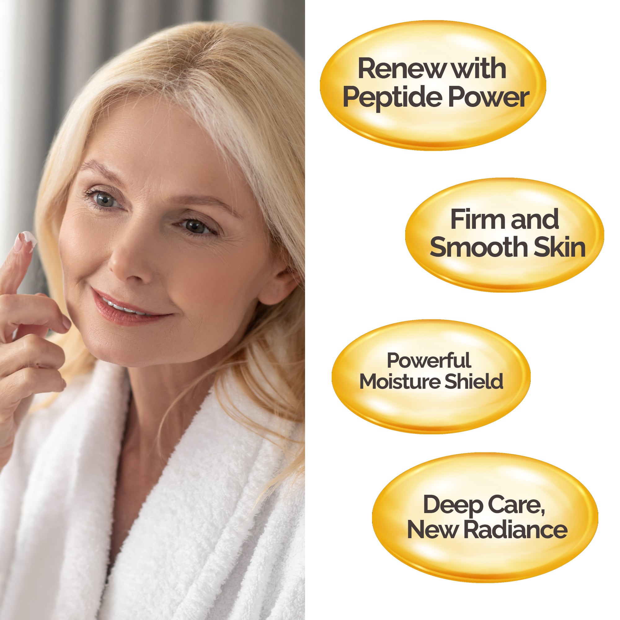 Advanced Recovery Face Cream with Peptides, Red Rice Stem Cells & Hyaluronic Acid – Anti-Aging Moisturizer for Fine Lines, Wrinkles & Skin Firming