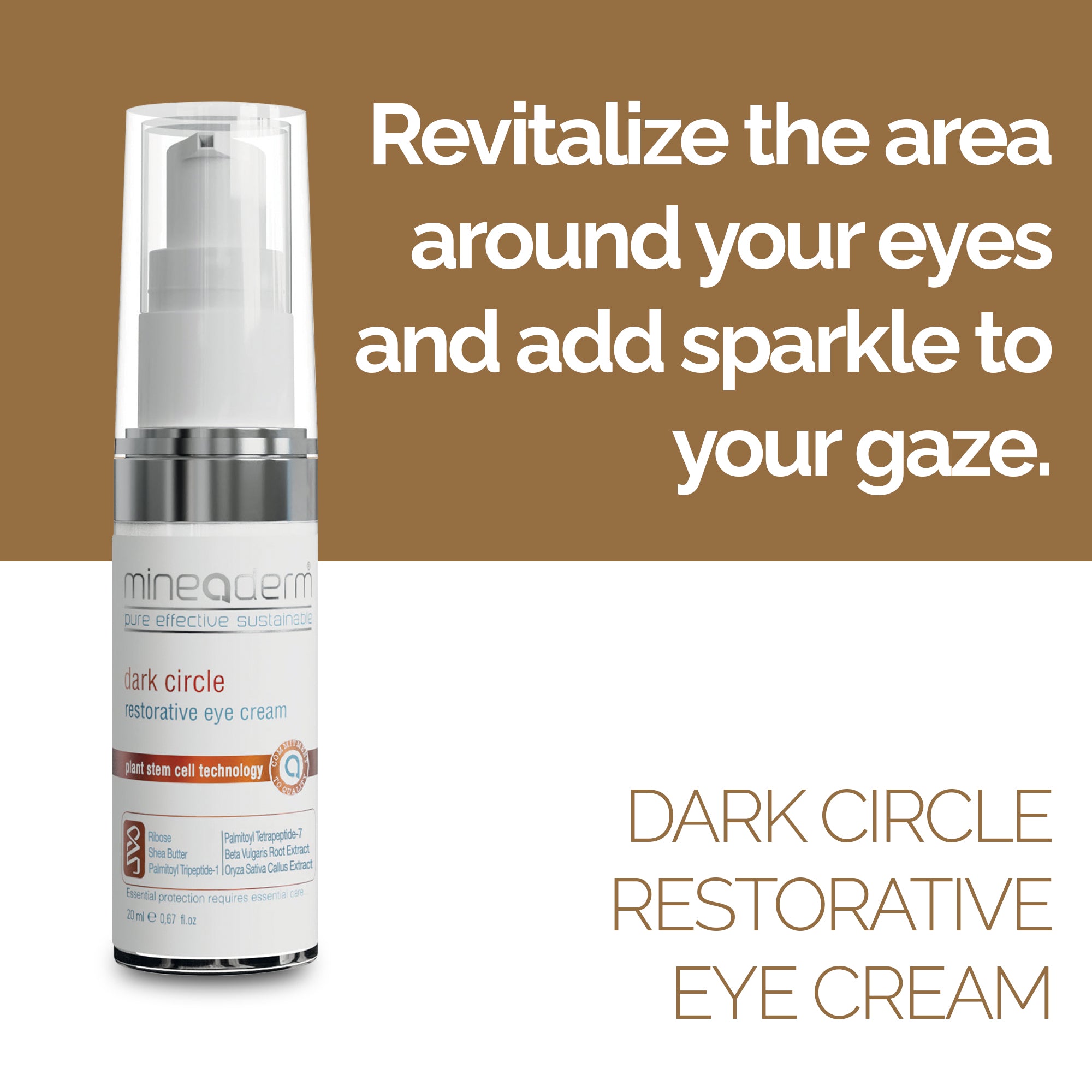 Dark Circle Restorative Eye Cream with Regenistem Red Rice, Niacinamide & Haloxyl – Anti-Aging Eye Treatment for Wrinkles, Puffiness & Dark Circles – Hydrating & Brightening Formula – 0.67 oz