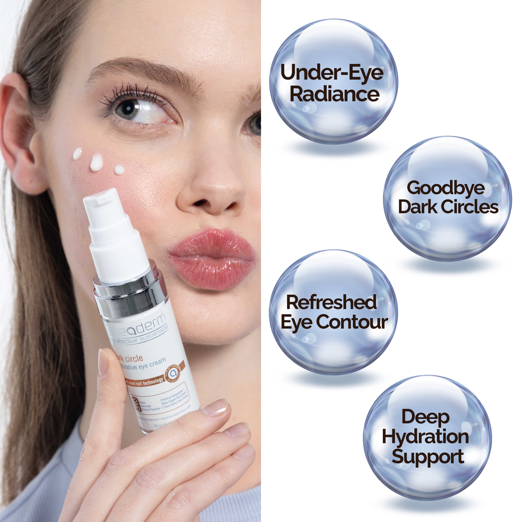 Dark Circle Restorative Eye Cream with Regenistem Red Rice, Niacinamide & Haloxyl – Anti-Aging Eye Treatment for Wrinkles, Puffiness & Dark Circles – Hydrating & Brightening Formula – 0.67 oz